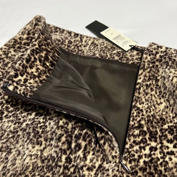 Talbots Pencil Skirt Velvet Cheetah Leopard Brown and Tan Size 6 Petite New - Picture 10 of 14